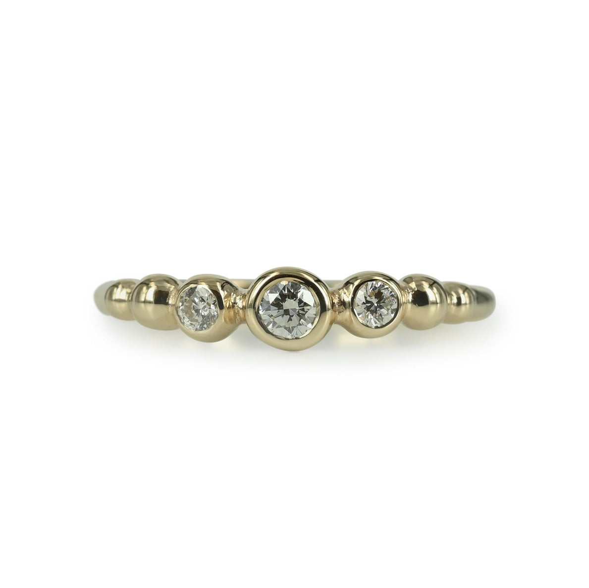 Bubbles - 14 kt kuglering med diamant